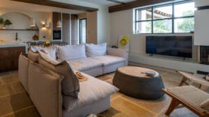 Living room at Sagehill Stonehouse, Messinia