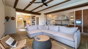 Living room at Sagehill Stonehouse, Messinia