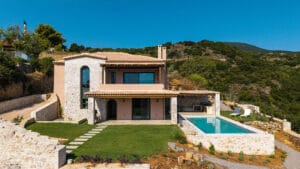 General view of Sagehill Stonehouse in Messinia, Greece